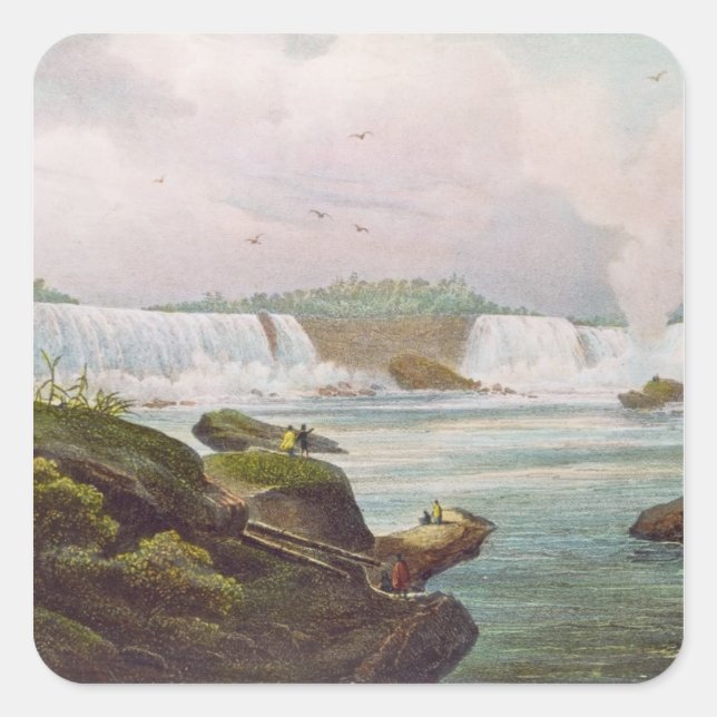 General View of Niagara Falls from Canadian Side Square Sticker (Front)