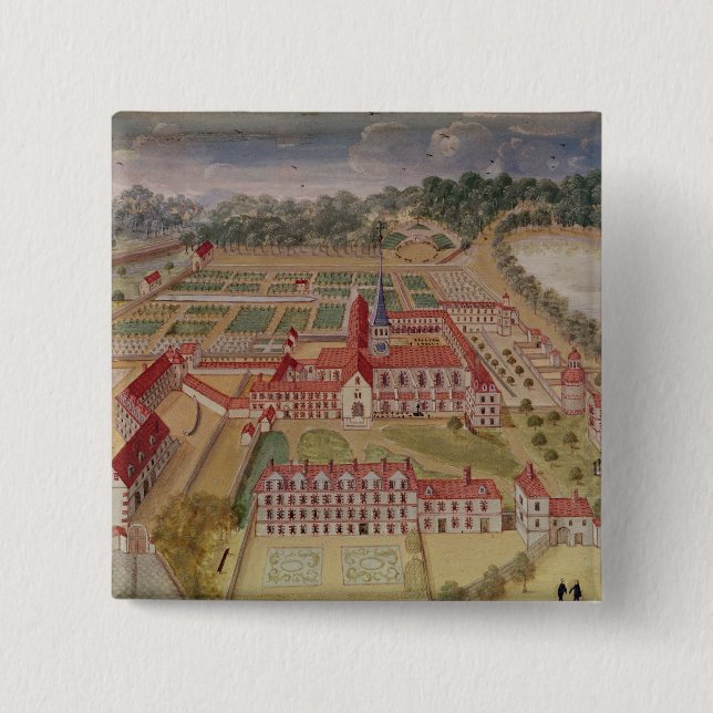 General View of the Abbey 15 Cm Square Badge (Front)