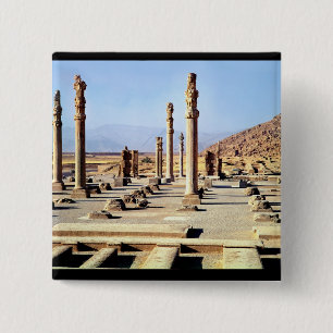 General view of the Apadana  founded c.518 BC 15 Cm Square Badge