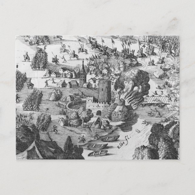 General view of the battle of Muhlberg Postcard (Front)