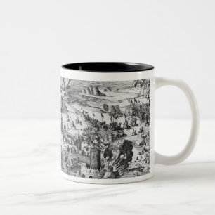 General view of the battle of Muhlberg Two-Tone Coffee Mug
