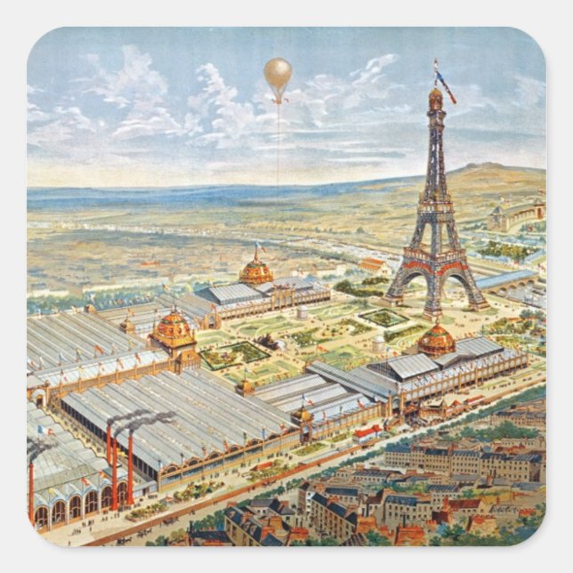 General View of the Universal Exhibition Square Sticker (Front)