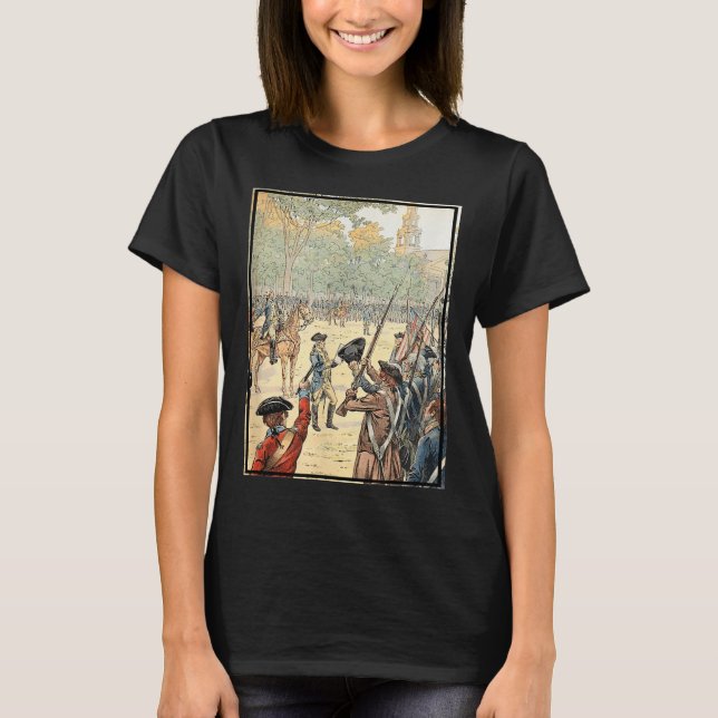 General Washington Commanding Continental Army  T-Shirt (Front)