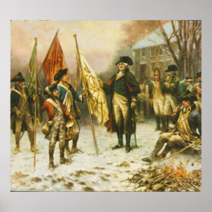 General Washington Inspecting the Captured Colors Poster
