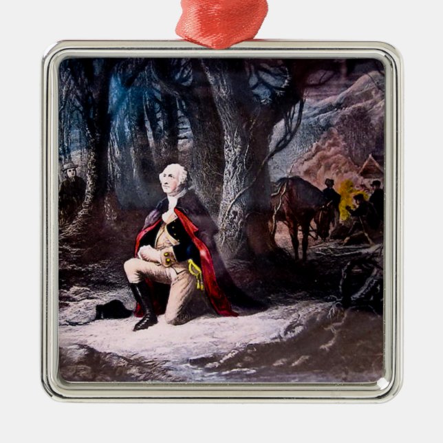 General Washington Praying at Valley Forge, PA Metal Ornament (Front)