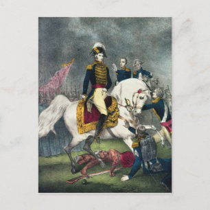 General William H. Harrison  at the Battle Postcard