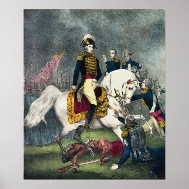 General William H. Harrison  at the Battle Poster (Front)