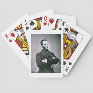 General William T. Sherman (1820-91) (b/w photo) Playing Cards