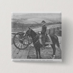 General William Tecumseh Sherman at Atlanta 15 Cm Square Badge