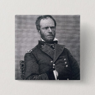 General William Tecumseh Sherman, engraved after a 15 Cm Square Badge