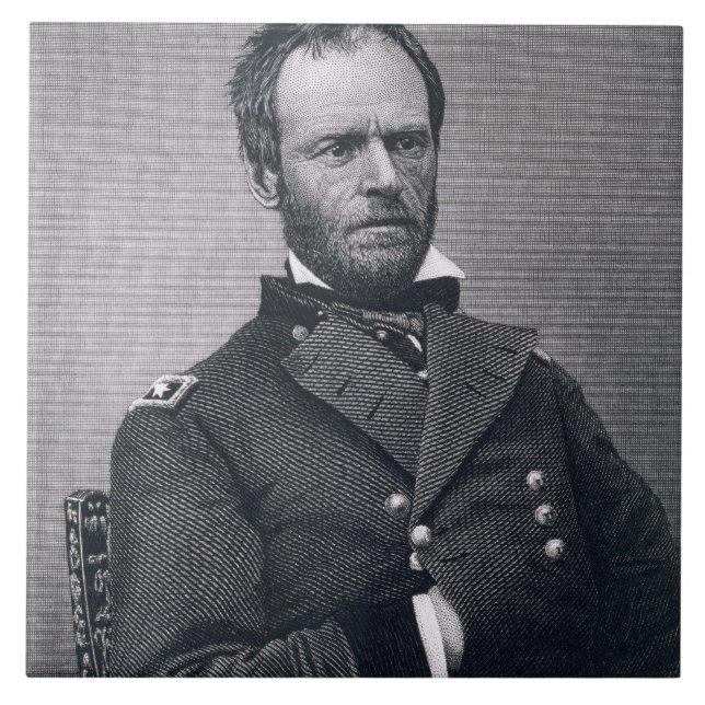 General William Tecumseh Sherman, engraved after a Ceramic Tile (Front)