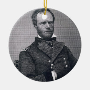 General William Tecumseh Sherman, engraved after a Ceramic Tree Decoration
