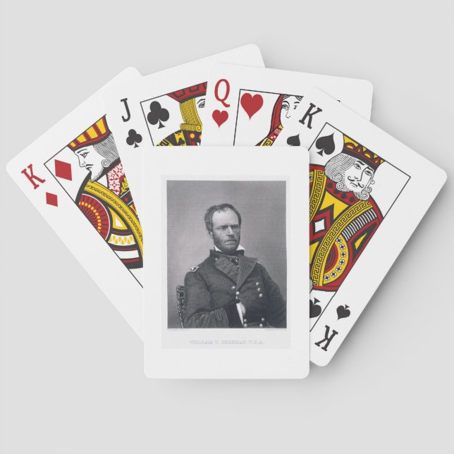 General William Tecumseh Sherman, engraved after a Playing Cards (Back)