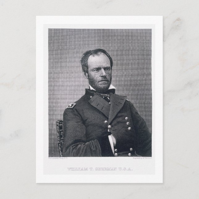 General William Tecumseh Sherman, engraved after a Postcard (Front)
