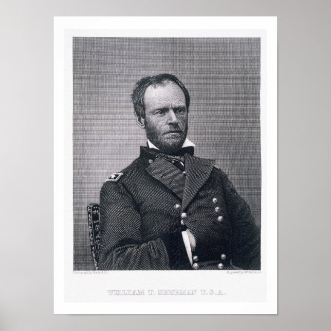 General William Tecumseh Sherman, engraved after a Poster (Front)