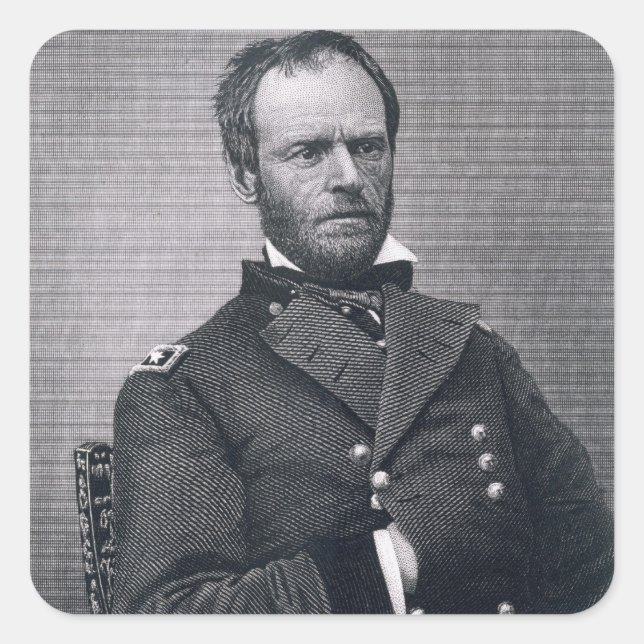 General William Tecumseh Sherman, engraved after a Square Sticker (Front)