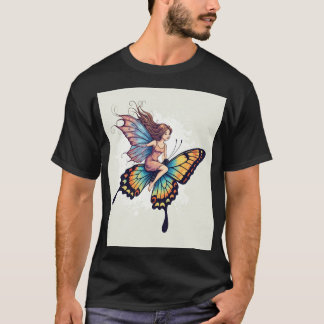 Generate a magical picture of a fairy riding a but T-Shirt