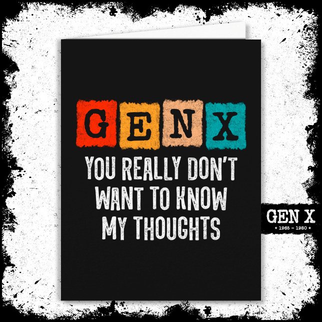 Generation X 80s Kid Gen X Gen Xer Funny Gen X Card (Creator Uploaded)