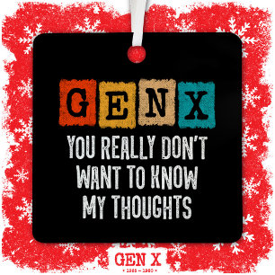Generation X 80s Kid Gen X Gen Xer Funny Gen X Metal Tree Decoration