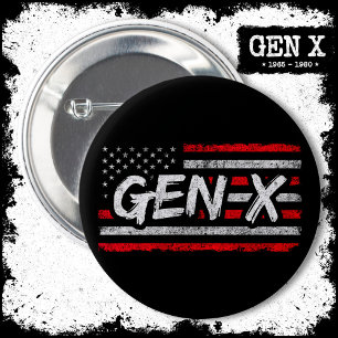 Generation X American Flag Proud Gen Xer Gen X 6 Cm Round Badge