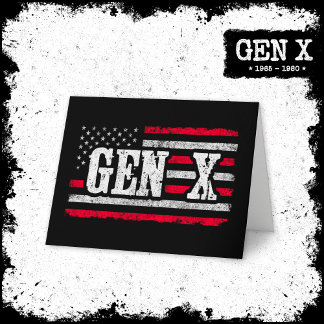 Generation X American Flag Proud Gen Xer Gen X Card