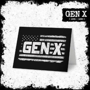 Generation X American Flag Proud Gen Xer Gen X Card
