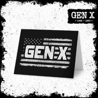 Generation X American Flag Proud Gen Xer Gen X Card