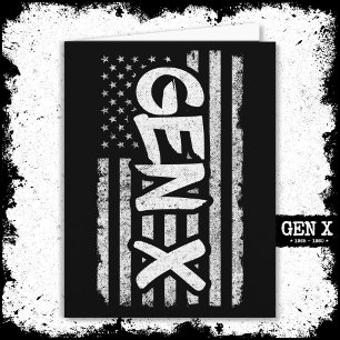 Generation X American Flag Proud Gen Xer Gen X Card