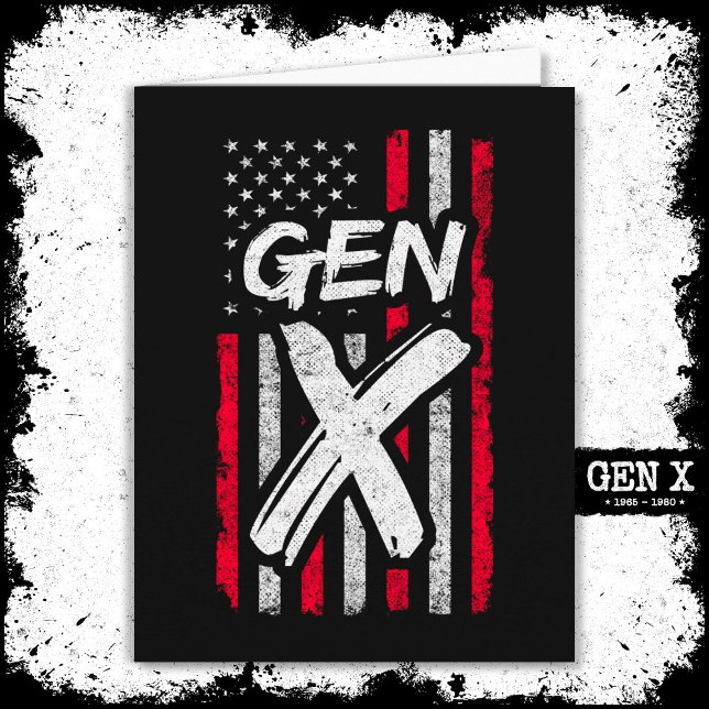 Generation X American Flag Proud Gen Xer Gen X Card (Creator Uploaded)