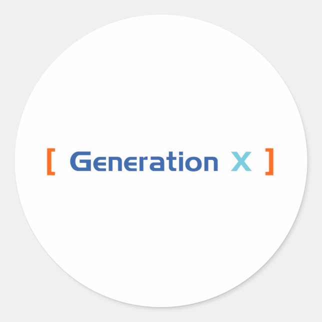 Generation X Classic Round Sticker (Front)
