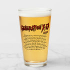 Generation X-ed beer glass with author names