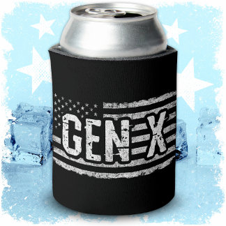 Generation X Gen Xer American Flag Proud Gen X Can Cooler