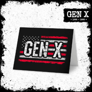 Generation X Gen Xer American Flag Proud Gen X Card