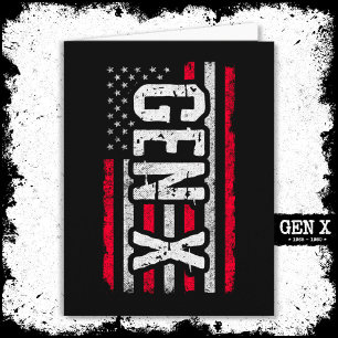 Generation X Gen Xer American Flag Proud Gen X Card