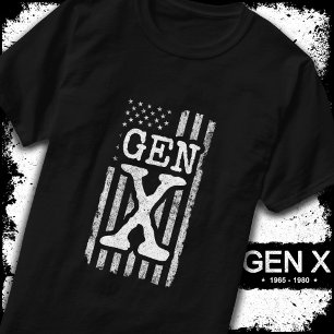 Generation X Gen Xer American Flag Proud Gen X T-Shirt
