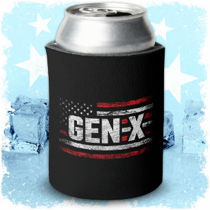Generation X Gen Xer Gen X American Flag Gen X Can Cooler