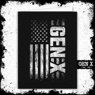 Generation X Gen Xer Gen X American Flag Gen X Card