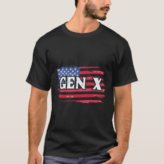 Generation X Gen Xer Gen X American Flag T-Shirt