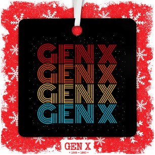 Generation X Gen Xer Gen X Retro Vintage 80s Gen X Metal Tree Decoration