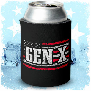 Generation X Gen Xer Proud American Flag Gen X Can Cooler