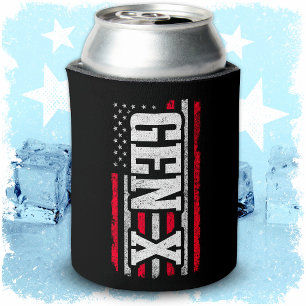 Generation X Gen Xer Proud American Flag Gen X Can Cooler