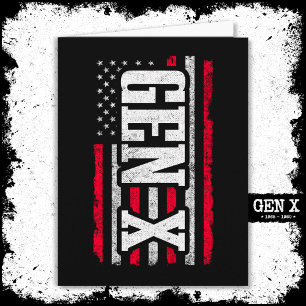 Generation X Gen Xer Proud American Flag Gen X Card