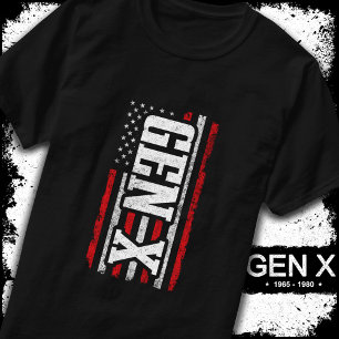 Generation X Gen Xer Proud American Flag Gen X T-Shirt