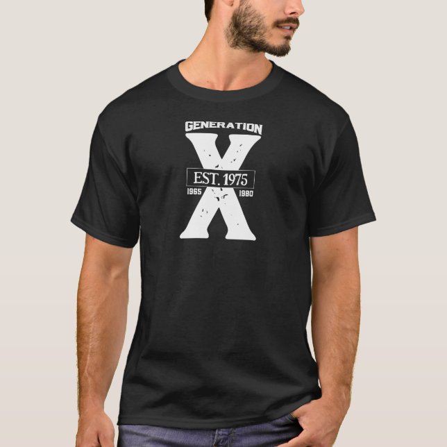 Generation X Personalised Black T-Shirt (Front)