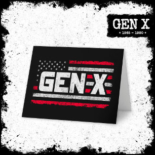 Generation X Proud Gen Xer American Flag Gen X Card