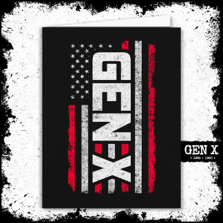 Generation X Proud Gen Xer American Flag Gen X Card