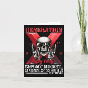 Generation X Stay Feral Funny Skeleton Gen X Humou Card