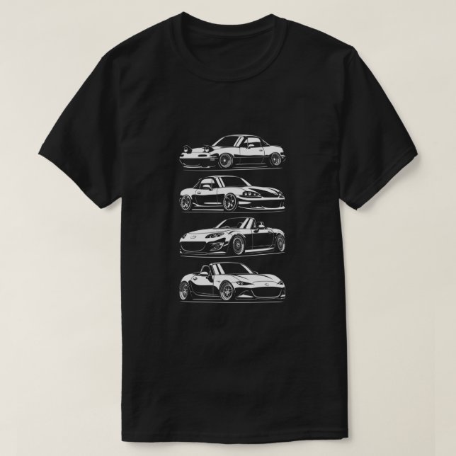 Generations. MX5 Miata Classic T-Shirt (Design Front)