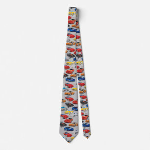GENERATIONS OF AUTOMOBILE ART - GREY NECK TIE