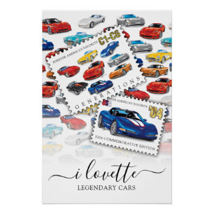 GENERATIONS OF AUTOMOBILE ART POSTER